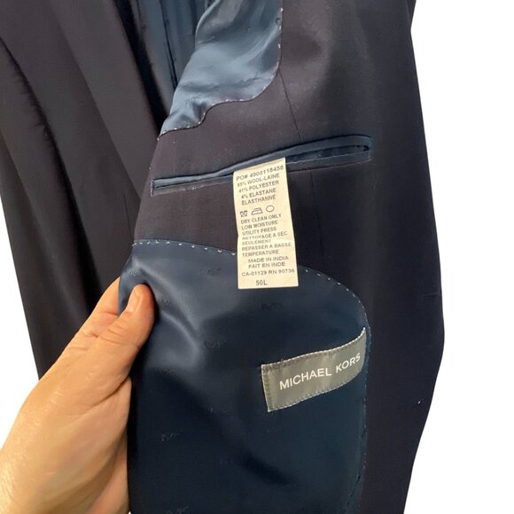 Michael Kors Blazer Jacket 50L Mens Black Wool Blend Business Career - Picture 4 of 9